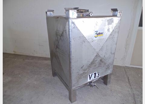 Conteneur INOX rectangulaire - Volume : 1000 litres
