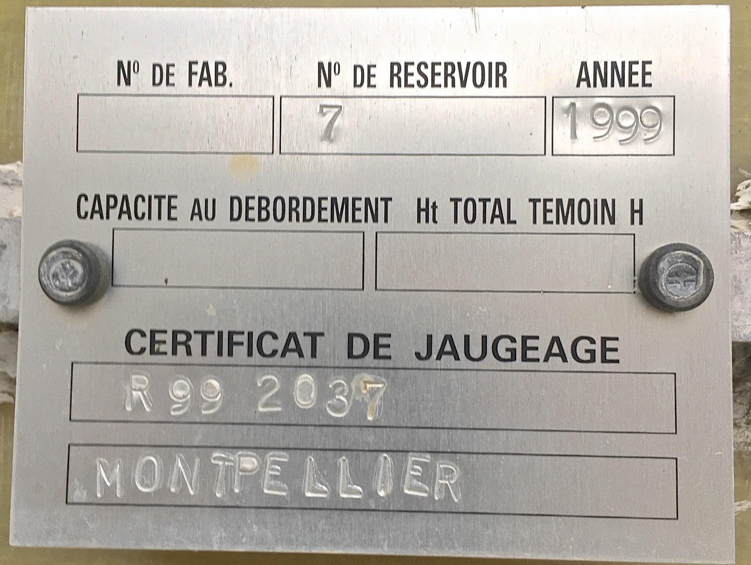 Cuve fibre fond plat fermée - Capacité : 200 HL (20000L)