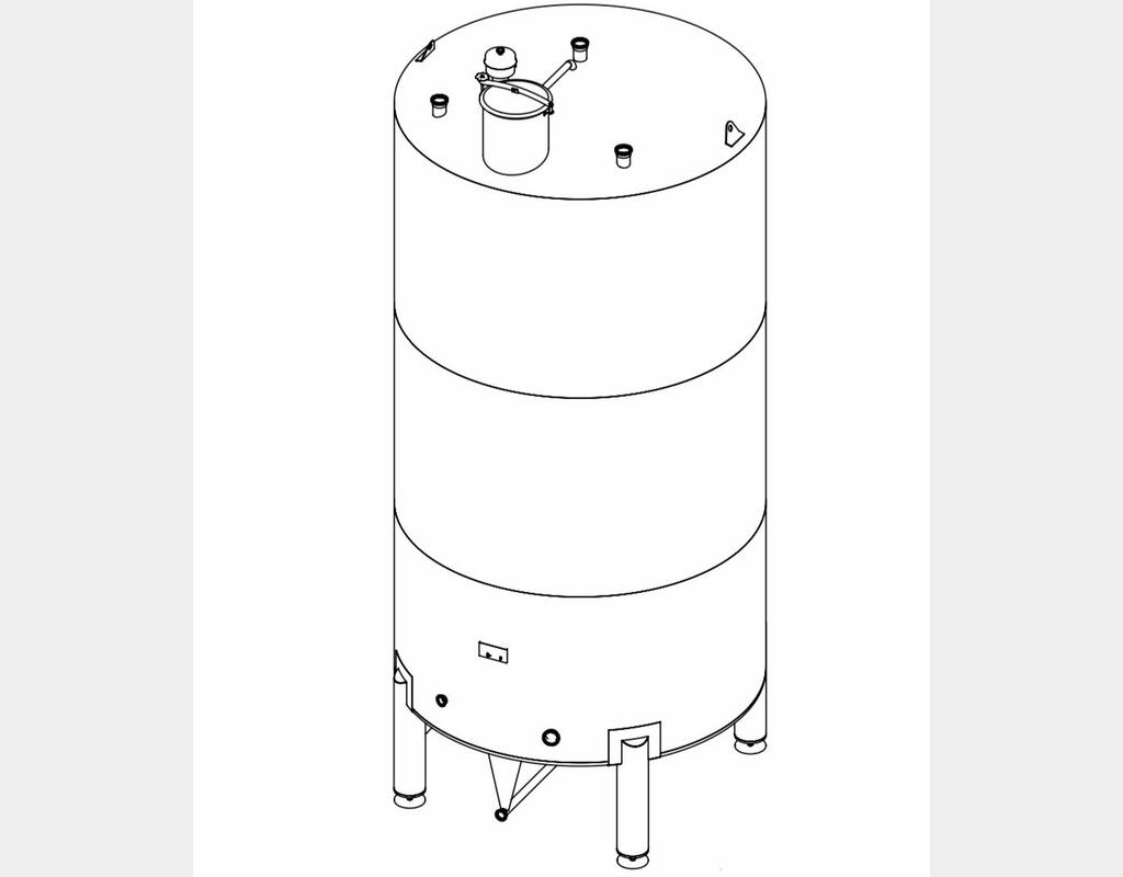 Cuve fermée sur pieds en INOX 304L - Volume : 20 600 litres