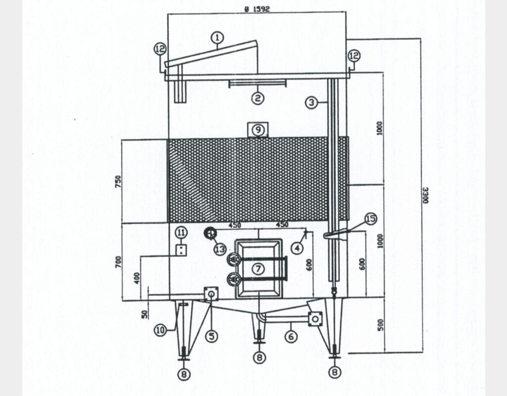 Cuve inox chapeau flottant - Volume de 4000 litres (40 hls)