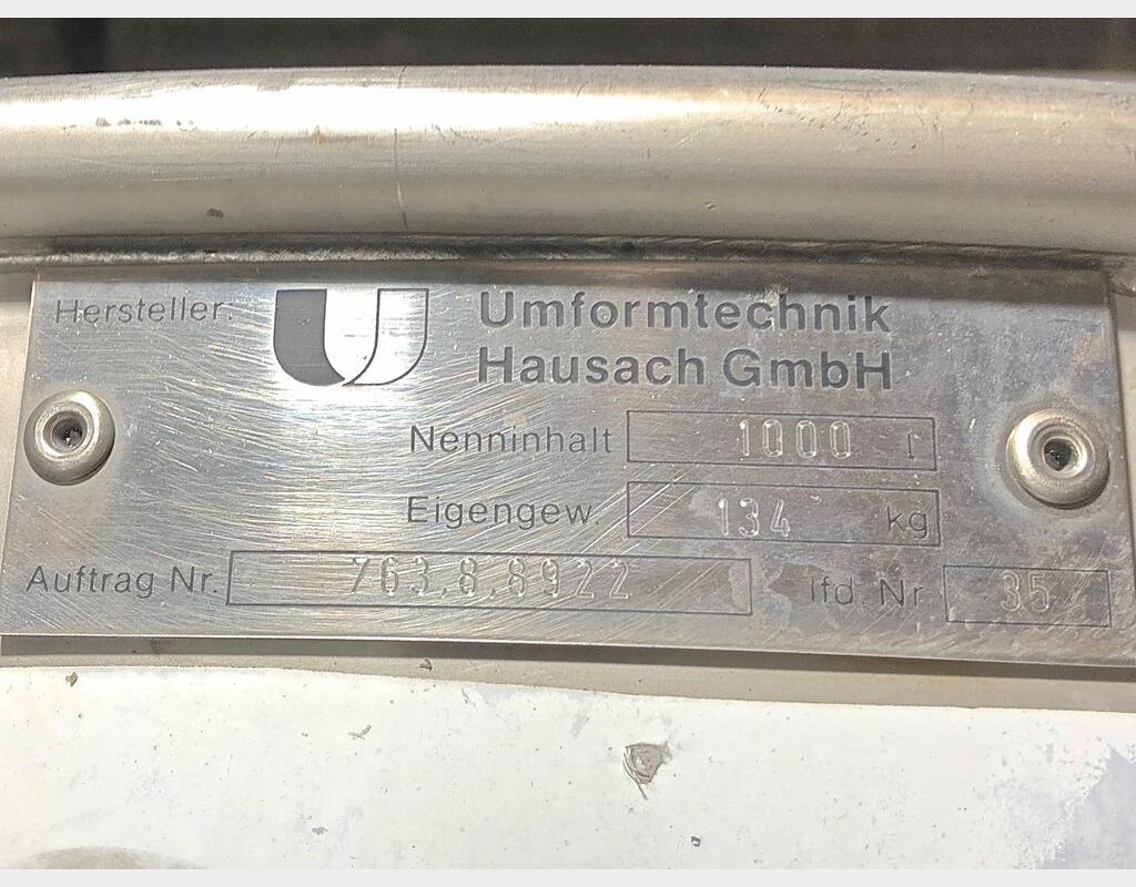 Conteneur INOX 1000L - marque UMFORMTECHNIK