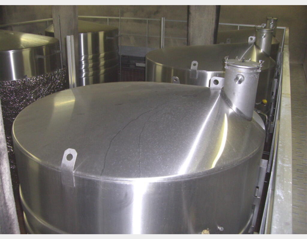 CUVE DE STOCKAGE VINIFICATION INOX 316 L - Volume : 9.500 litres