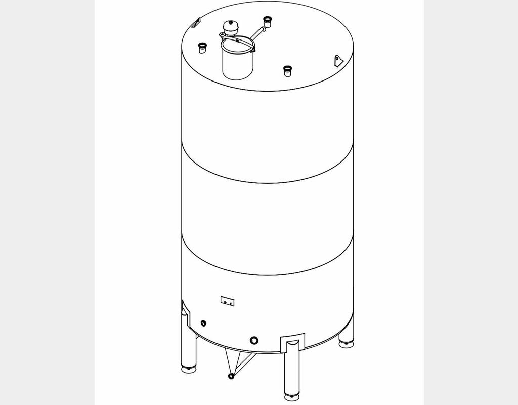 Cuve fermée sur pieds en INOX 316L - Volume : 20 600 litres