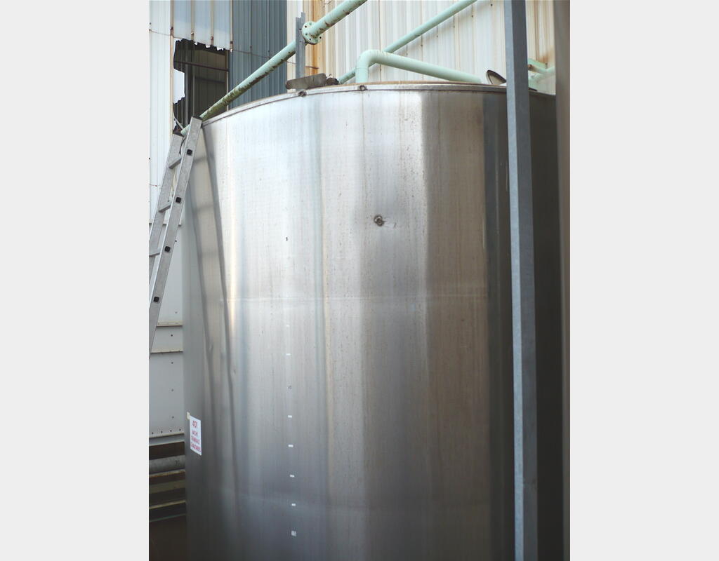 cuve de stockage INOX 304 de 20 m3 - cylindrique verticale sur pieds