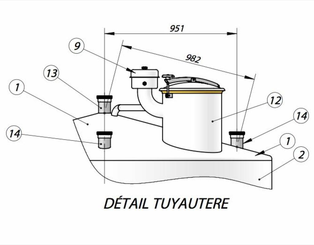 Cuve sur pieds avec circuit coquillé - INOX 316L Volume : 20 600 litres