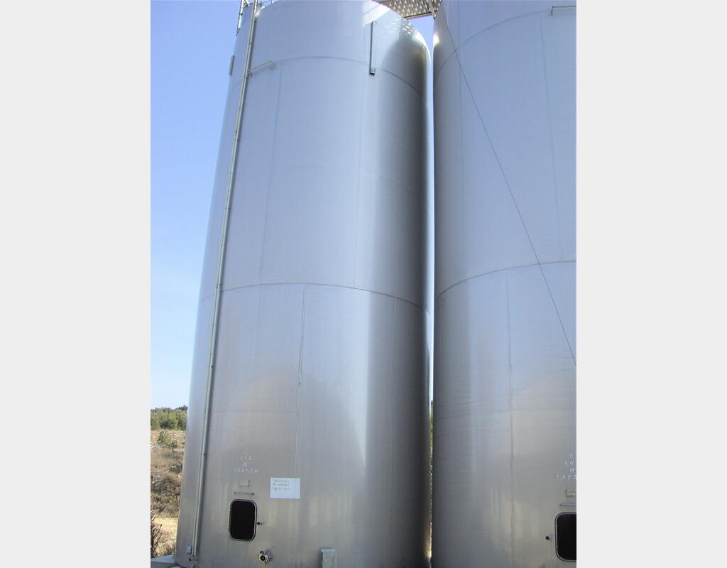 Cuve de stockage INOX304 de 150 m3 - Cylindirque verticale fond plat