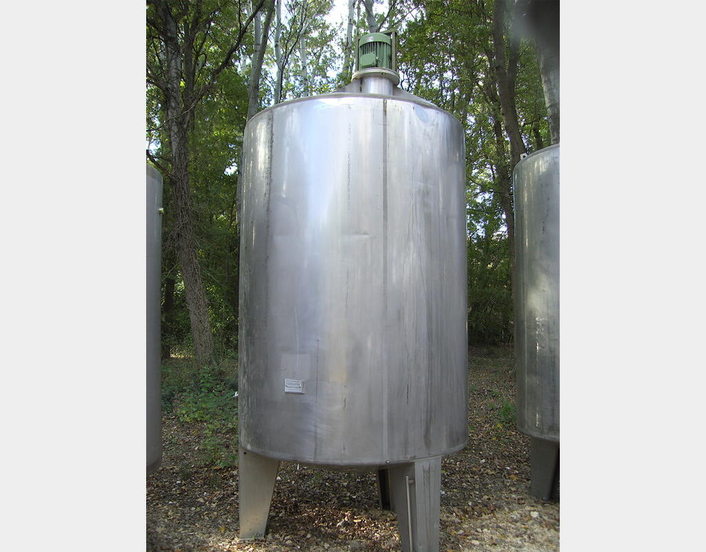 Cuve de mélange, INOX 304L - Cylindrique verticale sur pied