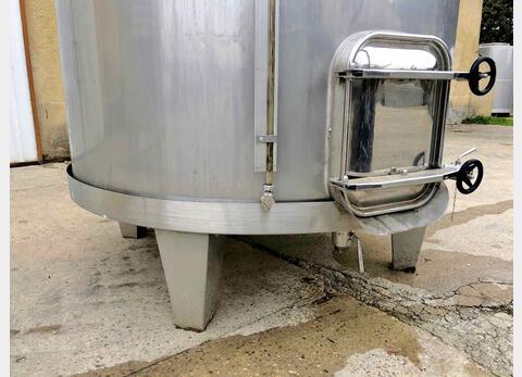 Stainless steel tank on feet - Closed on the clock