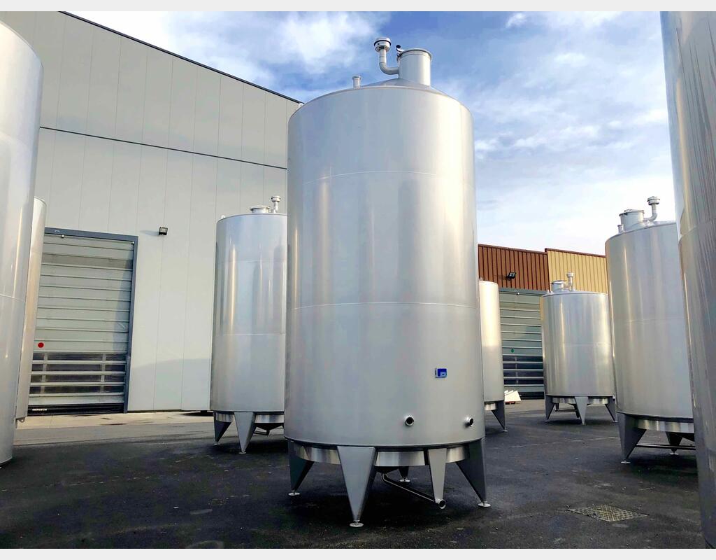 304L stainless steel storage tank - Cylindrical - Offset conical dome