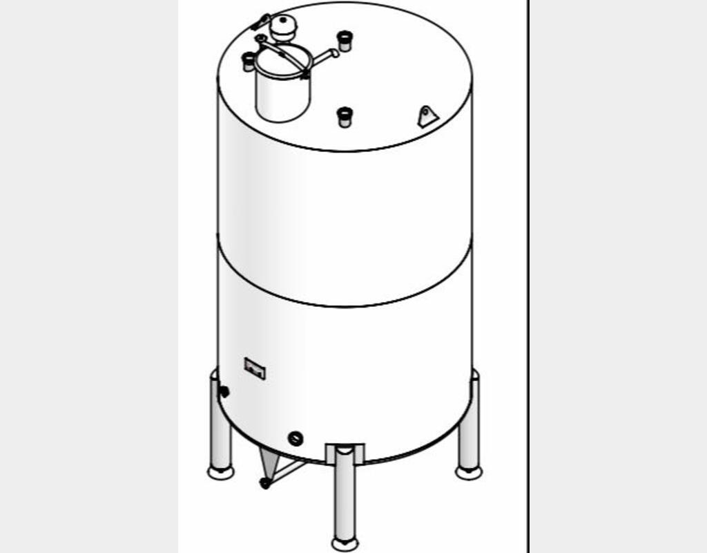 Cuve fermée sur pieds en INOX 316L - Volume : 10 200 litres