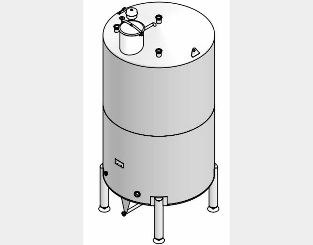 Cuve fermée sur pieds en INOX 304L - Volume : 10 200 litres