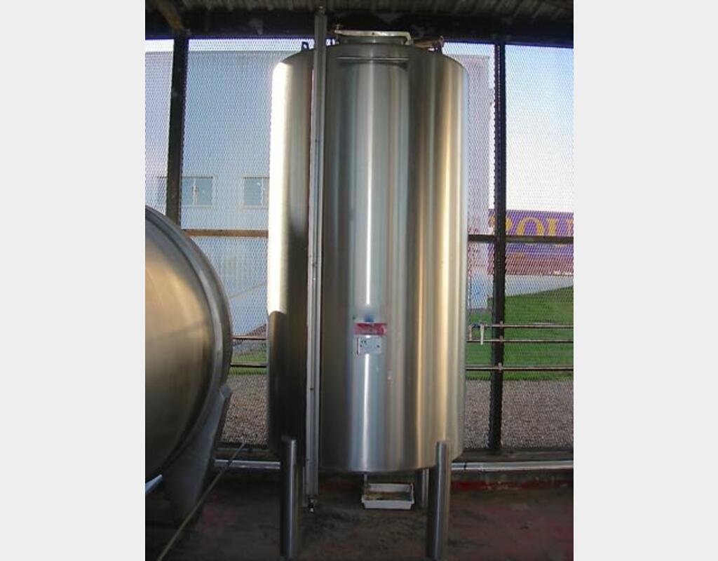 Cuve INOX cylindrique verticale - Volume : 5000 litres