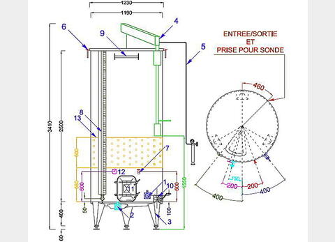 Cuve INOX chapeau flottant - avec ceinture de refroidissement