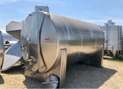 Stainless steel tank - Horizontal  - On stainless steel frame.