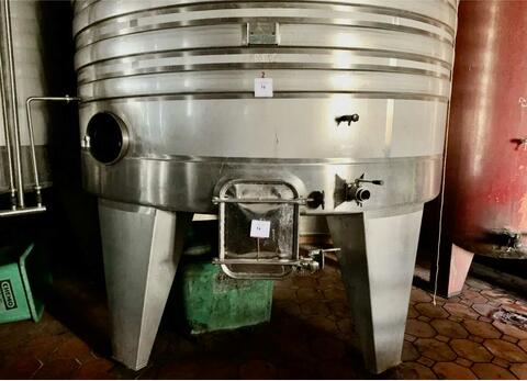 304 stainless steel vat for vinification - Conical bottom on legs with circuits