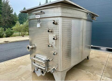 Rectangular 304 stainless steel tank - Sloping bottom on feet