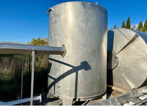 Cylindrical 304 stainless steel tank - Conical bottom on feet