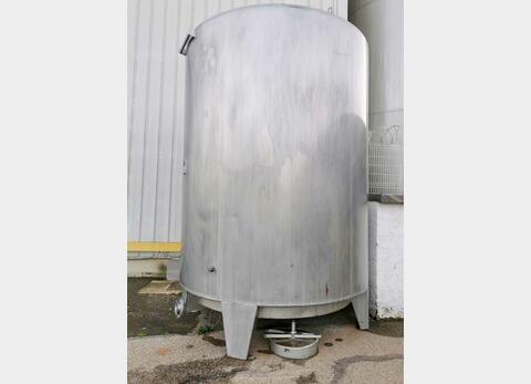 Cylindrical 304 stainless steel tank - Conical bottom on feet