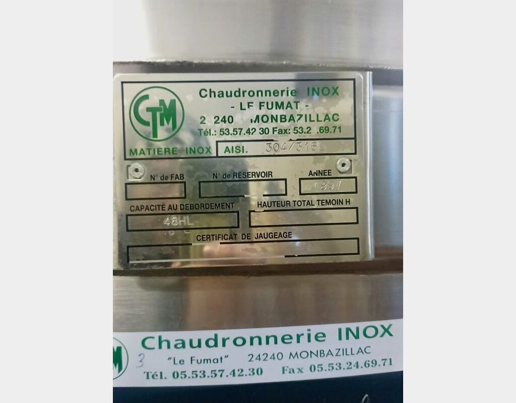 Cuve inox - Circuit serpentin