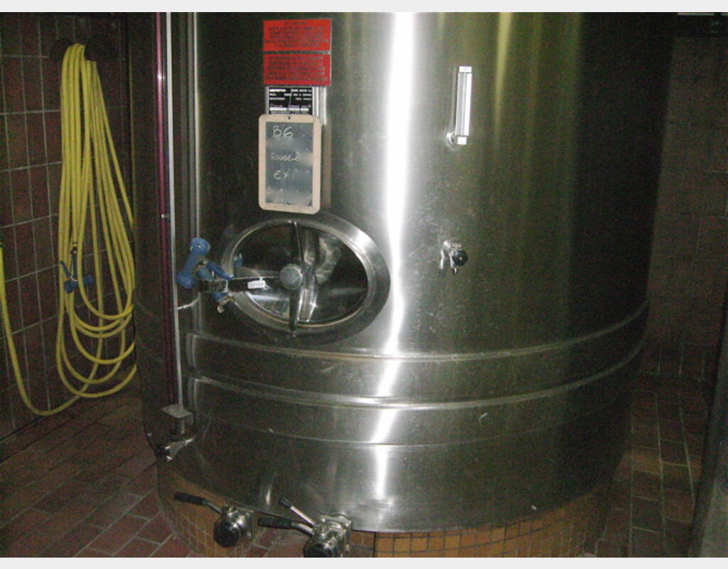 CUVE DE STOCKAGE VINIFICATION INOX 316 L - Volume : 9.500 litres